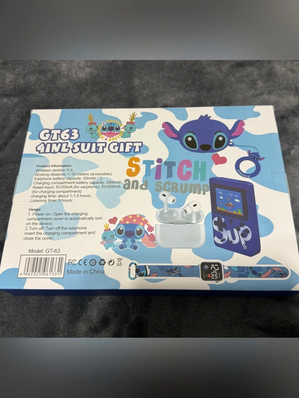 Stitch Themed Wireless Gift Set - Blue